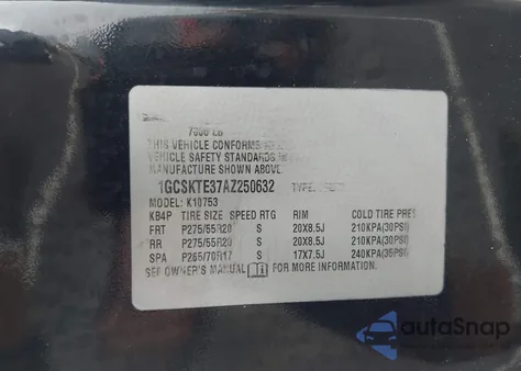 2010 Chevrolet Silverado 1500 Ltz из США, поврежденный, VIN 1GCSKTE37AZ250632